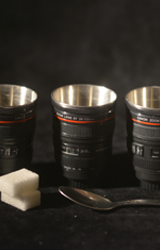 4 Mini Tasses à Thé ou café Mugs en forme d'objectif photo 24-105mm